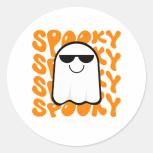 Adesivo Redondo Black Orange Spooky Halloween
