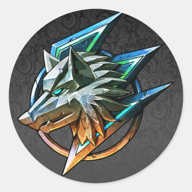 ADESIVO REDONDO BLACK PAISLEY GAMING WOLF (Frente)