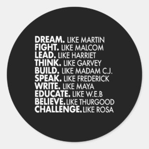 Adesivo Redondo Black Power Historic Black Leaders African Black H