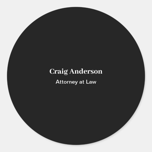 Adesivo Redondo Black Professional Plain Modern Elegant (Frente)