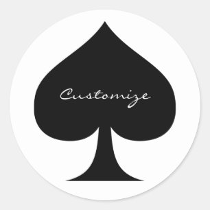 Adesivo Redondo Black Queen of Spades Black Thunder_Cove
