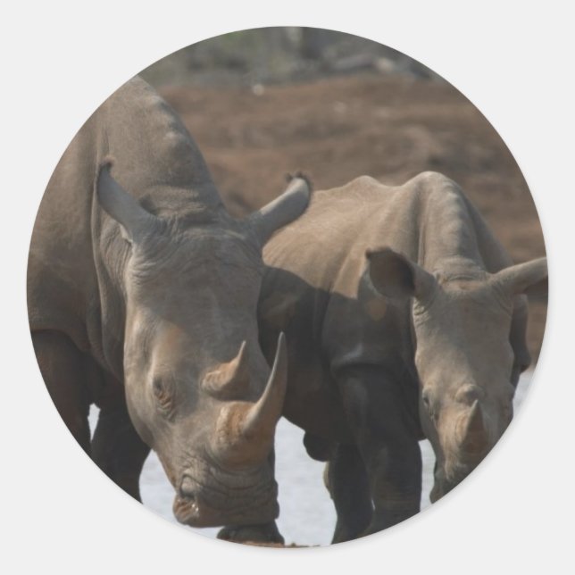 Adesivo Redondo Black Rhinos Sticker (Frente)