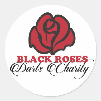 Adesivo Redondo Black Roses Darts Charity Sticker