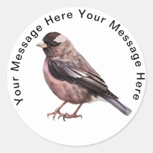 Adesivo Redondo Black Rosy Finch