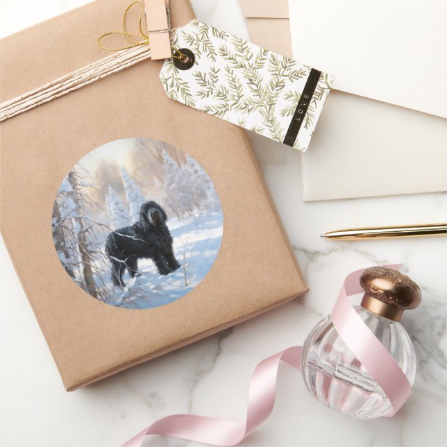 Adesivo Redondo Black Russian Terrier Que Neve (Presentear)