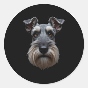 Adesivo Redondo Black Schnauzer Dog Schnauzer Face