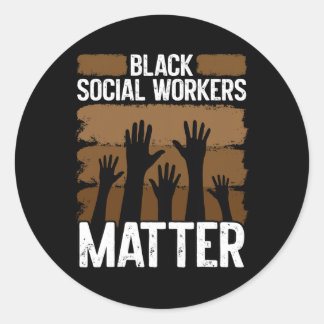 Adesivo Redondo Black Social Worker Africano-Americano