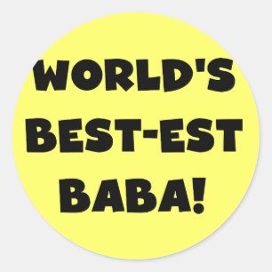 Adesivo Redondo Black Text Best Baba T-shirts e presentes