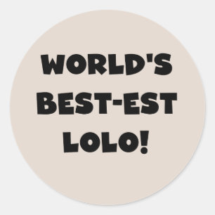 Adesivo Redondo Black Text Best Lolo T-shirts e presentes