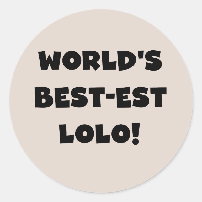 Adesivo Redondo Black Text Best Lolo T-shirts e presentes (Frente)