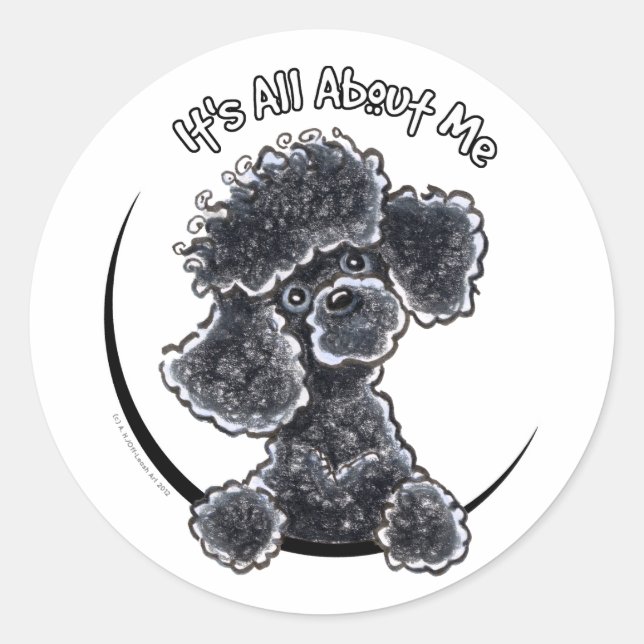 Adesivo Redondo Black Toy Poodle IAAM (Frente)