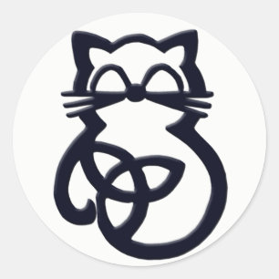 Adesivo Redondo Black Trinity Knot Celular Cat Stickers