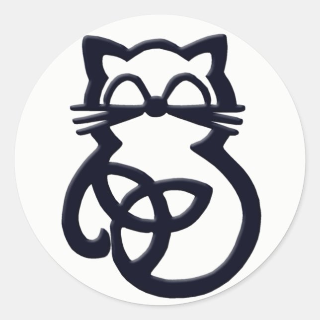 Adesivo Redondo Black Trinity Knot Celular Cat Stickers (Frente)