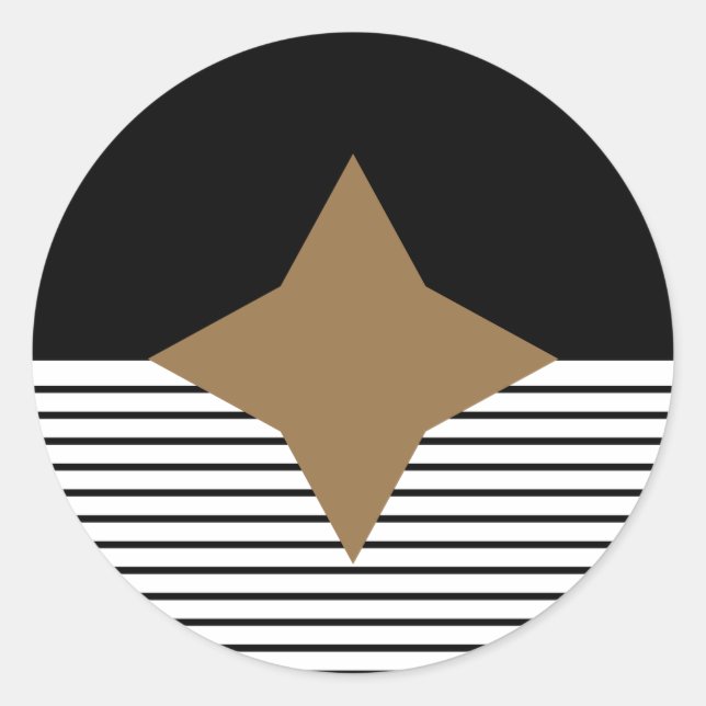 Adesivo Redondo Black White Colorblock e Brown Diamond (Frente)