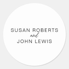 Adesivo Redondo Black & White Modern Wedding Classic Round Sticke