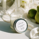 Adesivo Redondo Black & White Thank You Wedding Favor Sticker<br><div class="desc">Perfect for sealing favor bags,  gift packaging,  welcome bags,  envelopes,  and adding a refined finishing touch to your celebration.

Part of the "RHEA" Wedding Collection — follow the link on this page to explore all coordinating designs. • Mockups for this design were created using Midjourney AI.</div>