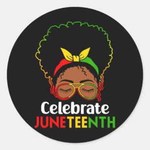 Adesivo Redondo Black Women Messy Bun 12 Celebrate Indepen