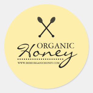 Adesivo Redondo Black & Yellow Honey Business Sticker