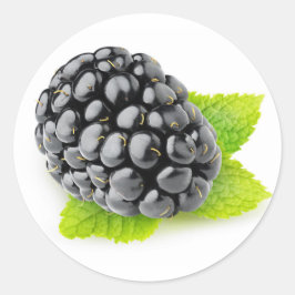 Adesivo Redondo Blackberry e hortelã