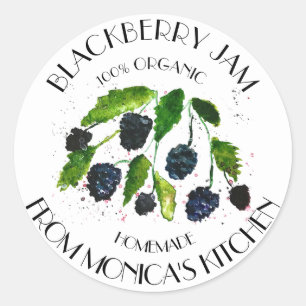 Adesivo Redondo Blackberry Jam Blackberry Amoras aquáticas