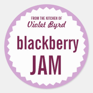Adesivo Redondo Blackberry Jam Home Canning Label Modelo