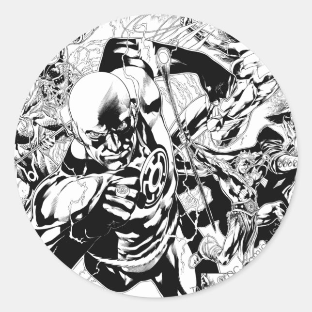 Adesivo Redondo Blackest Night Comic Panel (Frente)