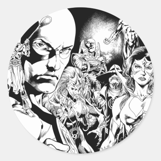 Adesivo Redondo Blackest Night Comic Panel 2 (Frente)