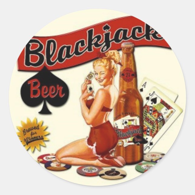 Adesivo Redondo Blackjack Beer (Frente)