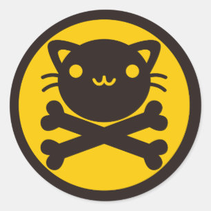 Adesivo Redondo BlackJack (Cat)