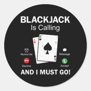 Adesivo Redondo Blackjack Gambling 21 Blackjack