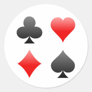 Adesivo Redondo Blackjack / Poker Card Suits: Arte vetorial: