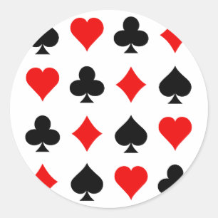 Adesivo Redondo Blackjack / Poker Card Suits: Arte vetorial: