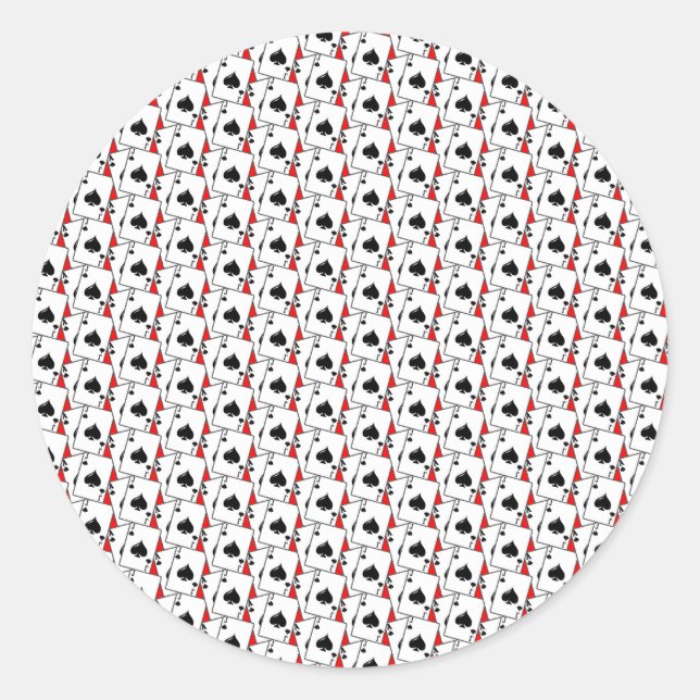 Adesivo Redondo Blackjack Spades Red (Frente)