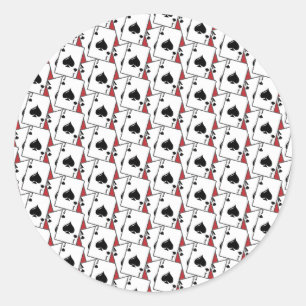 Adesivo Redondo Blackjack Spades Vermelho Grande