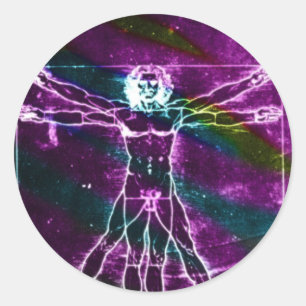 Adesivo Redondo Blacklight colorized homem da proporção de da