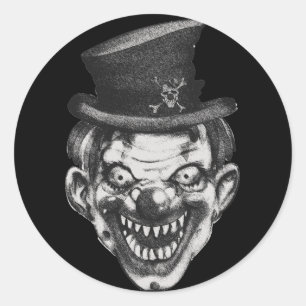 Adesivo Redondo BlackLines Happy Teeth Clown