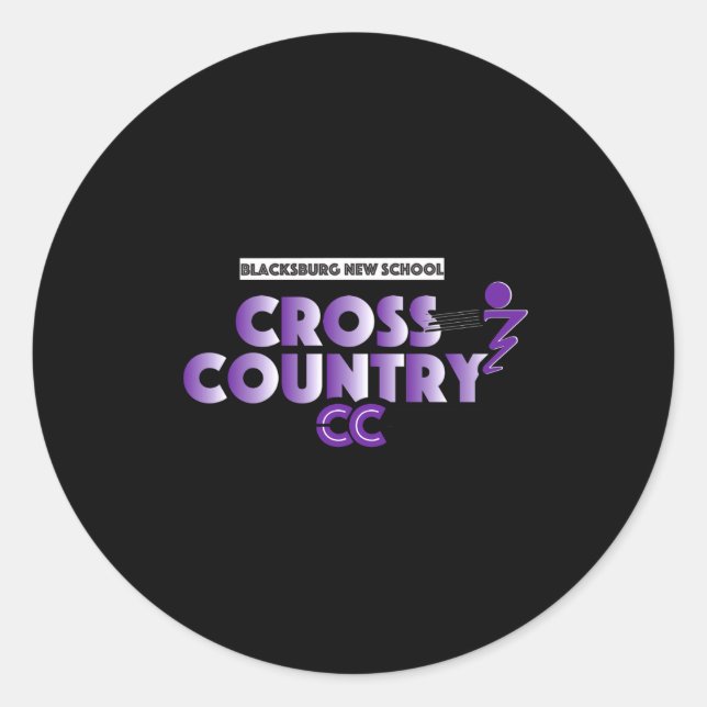 Adesivo Redondo Blacksburg New School Cc Running Club Long Sleeve  (Frente)