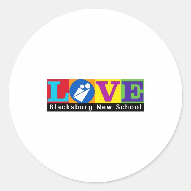 Adesivo Redondo Blacksburg New School Merch Adult Slim Cut  (Frente)