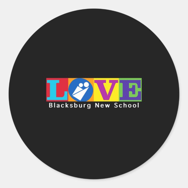 Adesivo Redondo Blacksburg New School Merch Adult Slim Cut  (Frente)