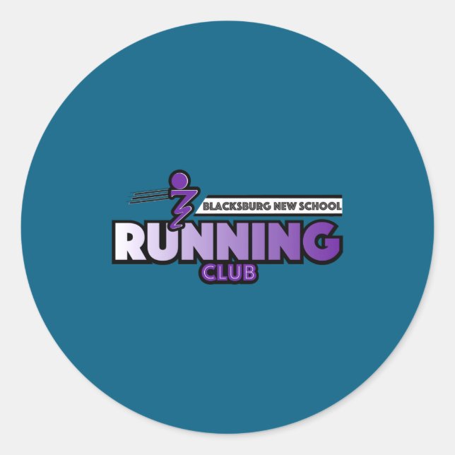 Adesivo Redondo Blacksburg New School Running Club  (Frente)