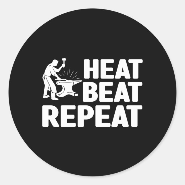 Adesivo Redondo Blacksmith Iron Forging Metalsmith Metalworker Bla (Frente)