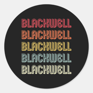 Adesivo Redondo Blackwell Gift Surname Funny Retro Vintage Birthda