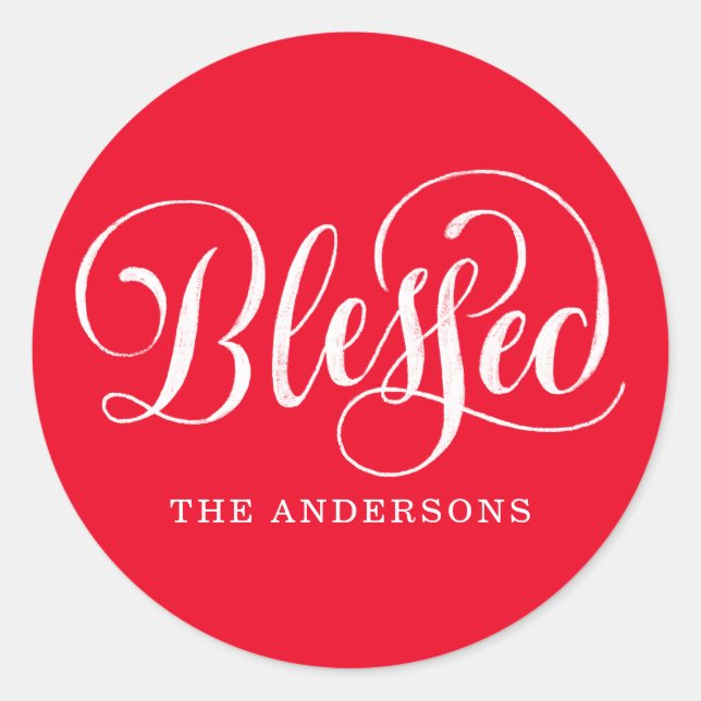 Adesivo Redondo Blessed Script | Feriado (Frente)