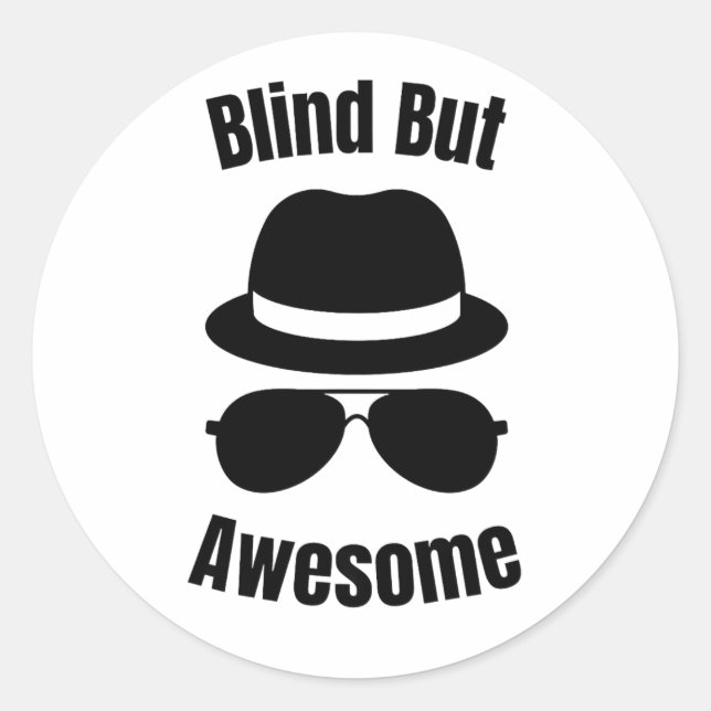 Adesivo Redondo Blind But Awesome - blind pinback (Frente)