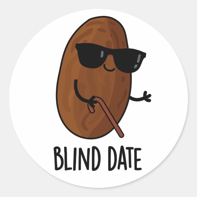 Adesivo Redondo Blind Date Engraçado Fruta (Frente)