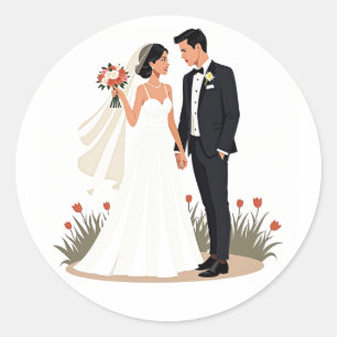 Adesivo Redondo Bliss Betrothed - Casal de casamento