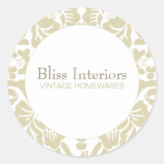 Adesivo Redondo Bliss Chic Damask Floral Sticker