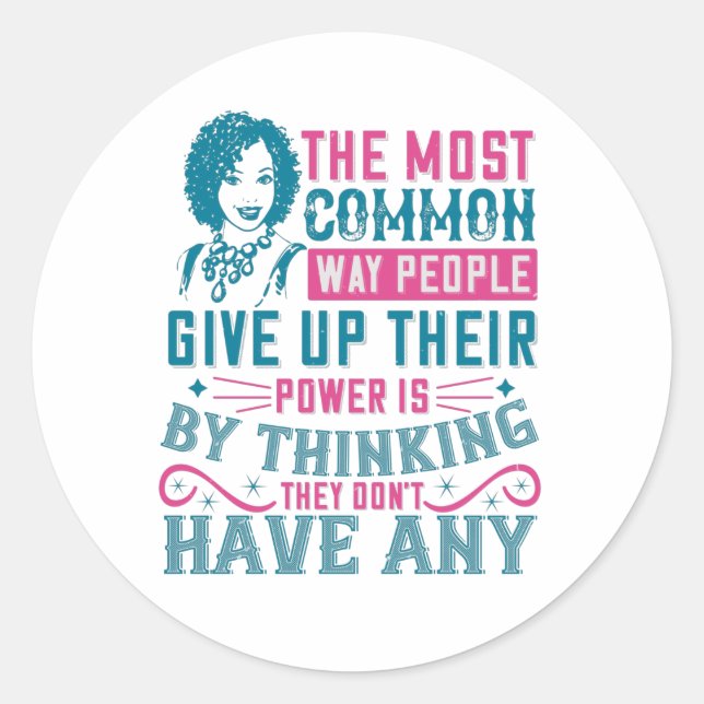 Adesivo Redondo BLM - Não desista do poder (Frente)