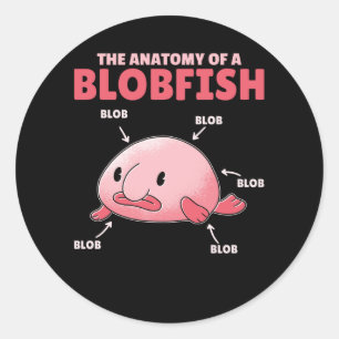 Adesivo Redondo Blobfish Afirma Anatomia De Blobfish
