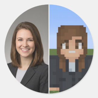 Adesivo Redondo BlockPix Minecraft Character Sticker